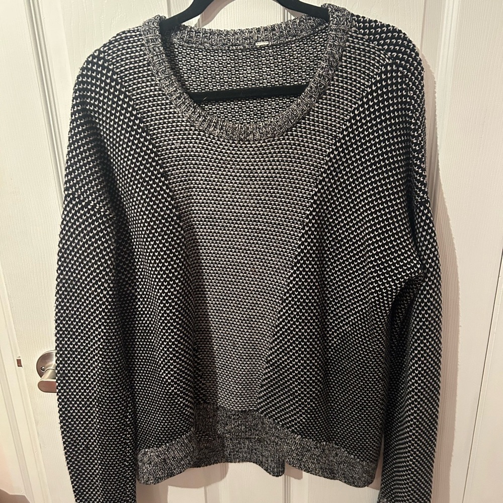 lululemon athletica Black and White Crew Neck Sweater